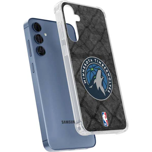 NBA Minnesota Timberwolves Dark Rust Galaxy A35 5G Clear Case